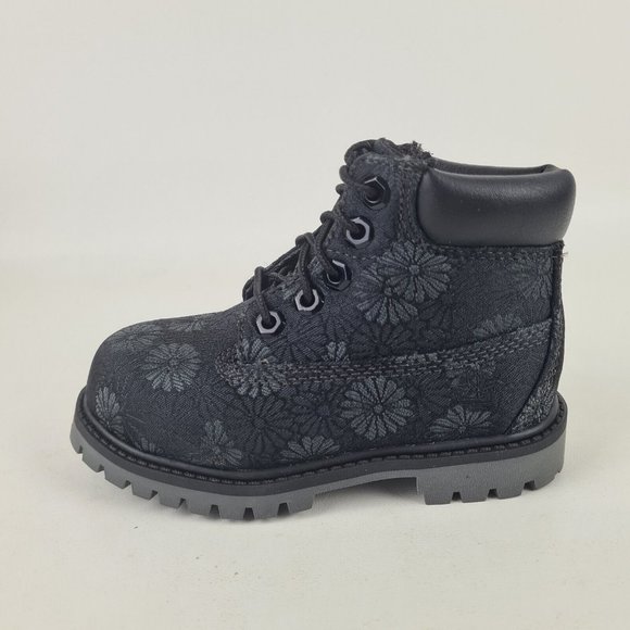 Timberland Other - Timberland 6 IN Classic Toddler Boots Black Floral Leather